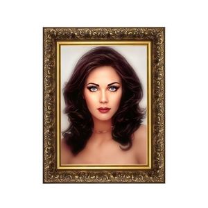 Vintage Gold Ornate Framed Linda Carter Wonder Woman Art Portrait 12x15